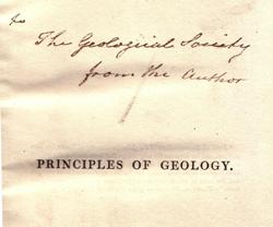 Inscribed copy of the Principles in the Society's collection